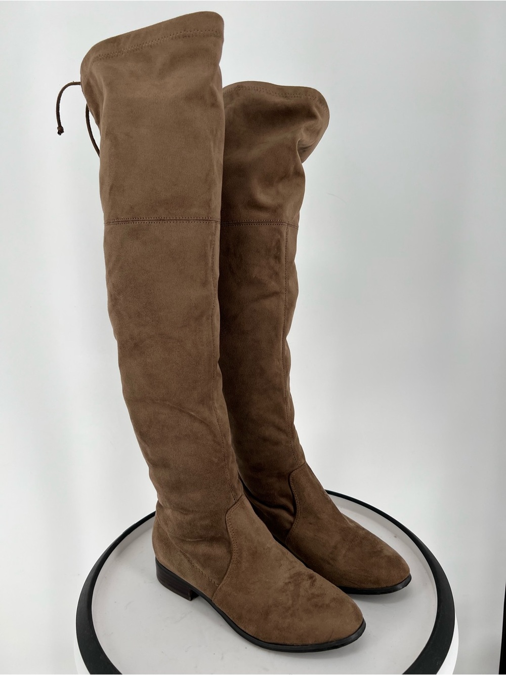 Kensie Tall Over-the-Knee Suede Boots - Taupe‎ Brown